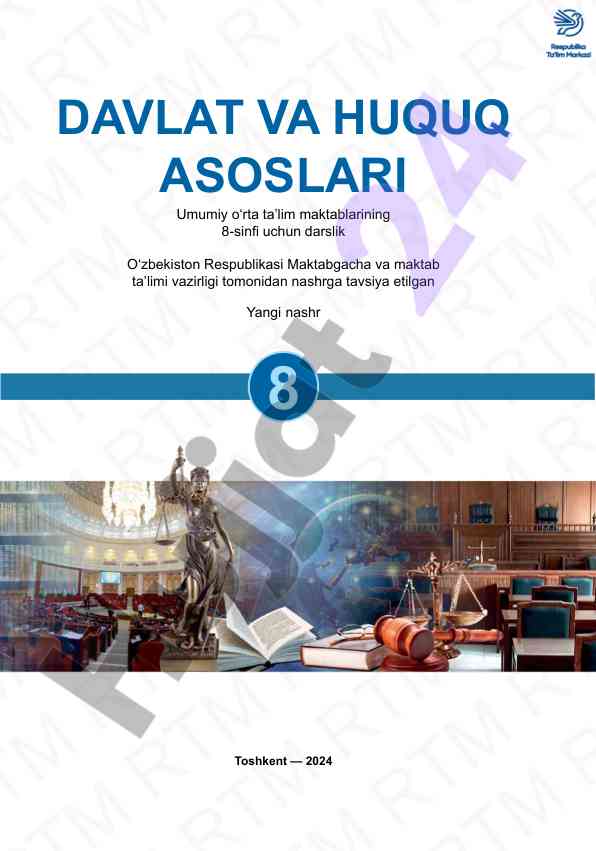 Davlat va huquq asoslari darsligi 8-sinf uchun