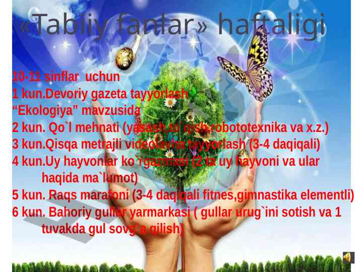 Ekologiya mavzusida devoriy gazeta tayyorlash