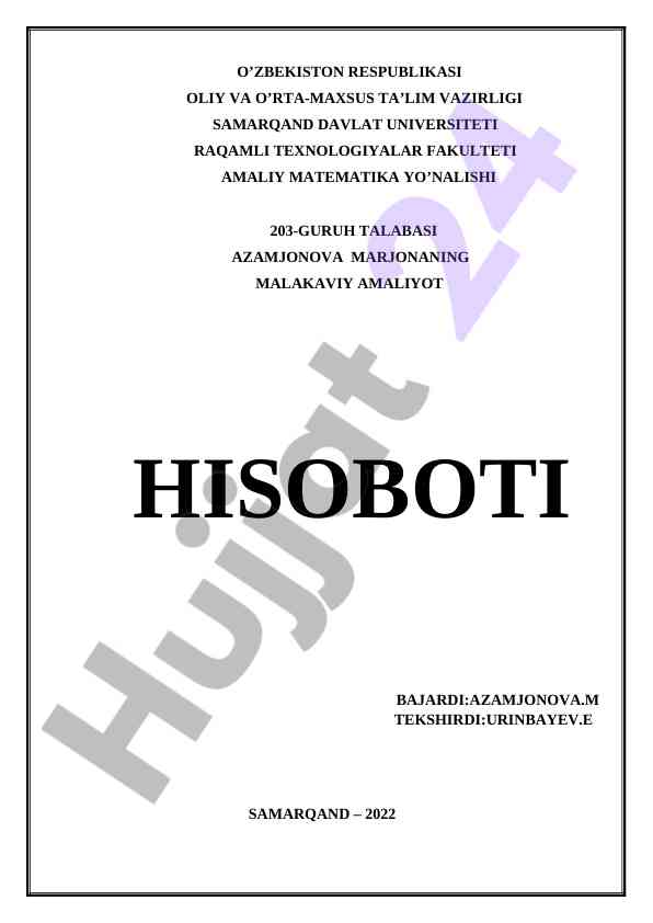 Matematik modellar va ularni yecha olish usullari