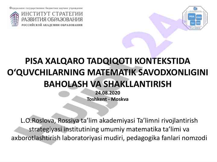 O'quvchilarning matematik savodxonligini baholash
