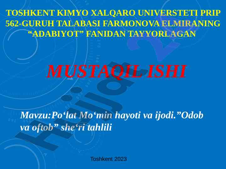 Po‘lat mo‘min hayoti va ijodi tahlili