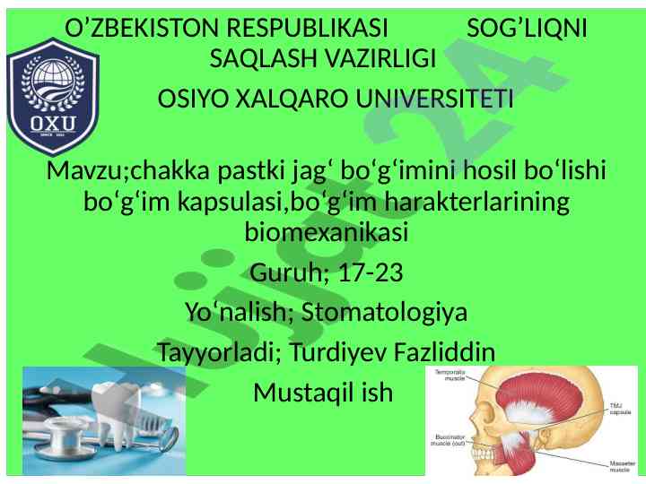 Chaynov mushagi va biomexanika asoslari