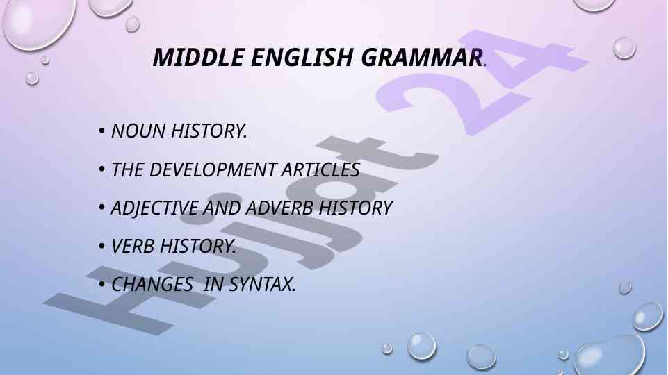Middle english grammar noun and verb history analysis