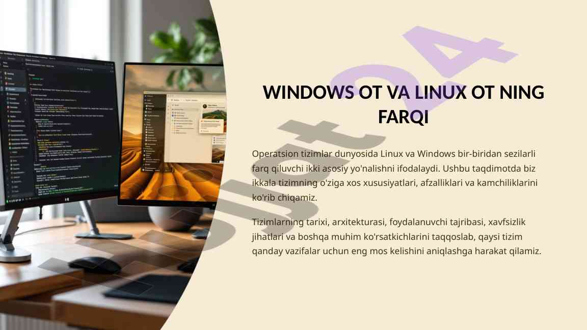Windows va linux otning farqi taqdimoti
