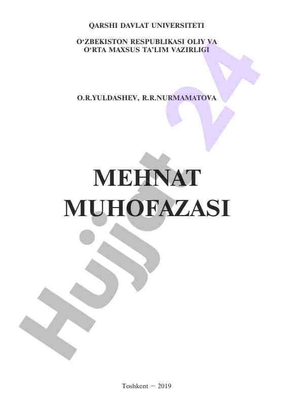 Mehnat muhofazasi asoslari va zamonaviy texnologiyalar