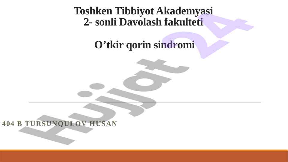 O'tkir qorin sindromi: belgilari va davolash usullari
