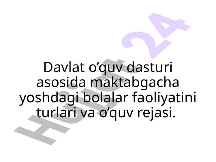 Maktabgacha ta’lim asosida faoliyat rejalari