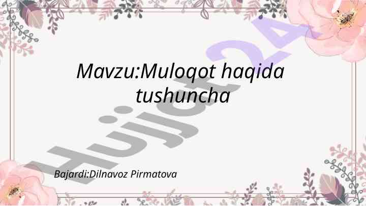 Muloqot tushunchasi va uning mohiyati