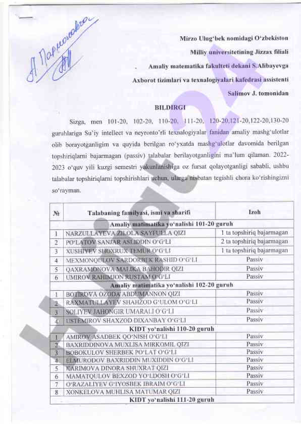 Su'iy intellect va neyronto'rli texnalogiyalar amaliy mashg'ulotlar
