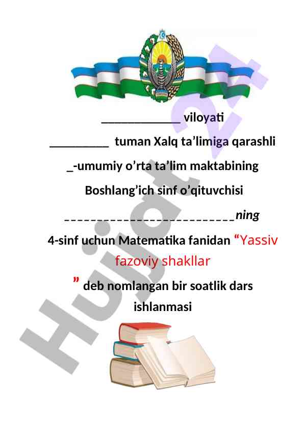 Yassiv fazoviy shakllar dars ishlanmasi