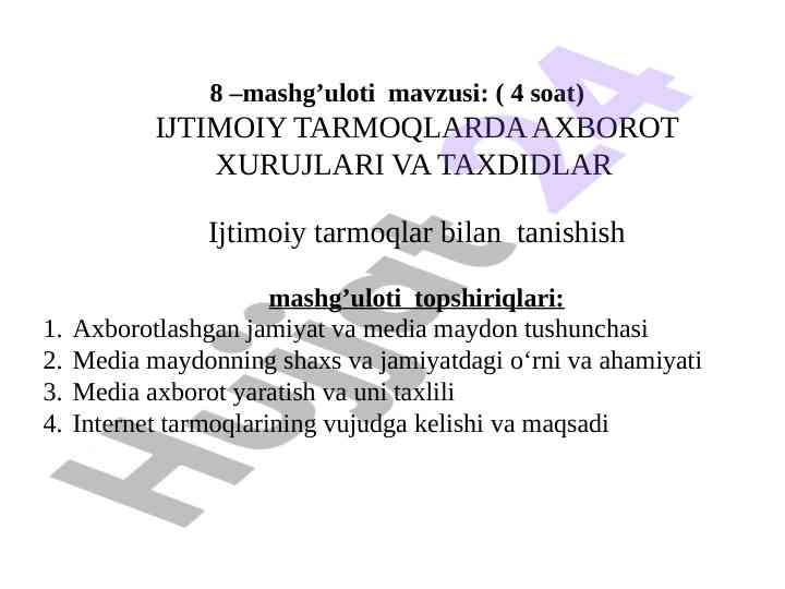 Ijtimoiy tarmoqlarda axborot xurujlari va tahlillar