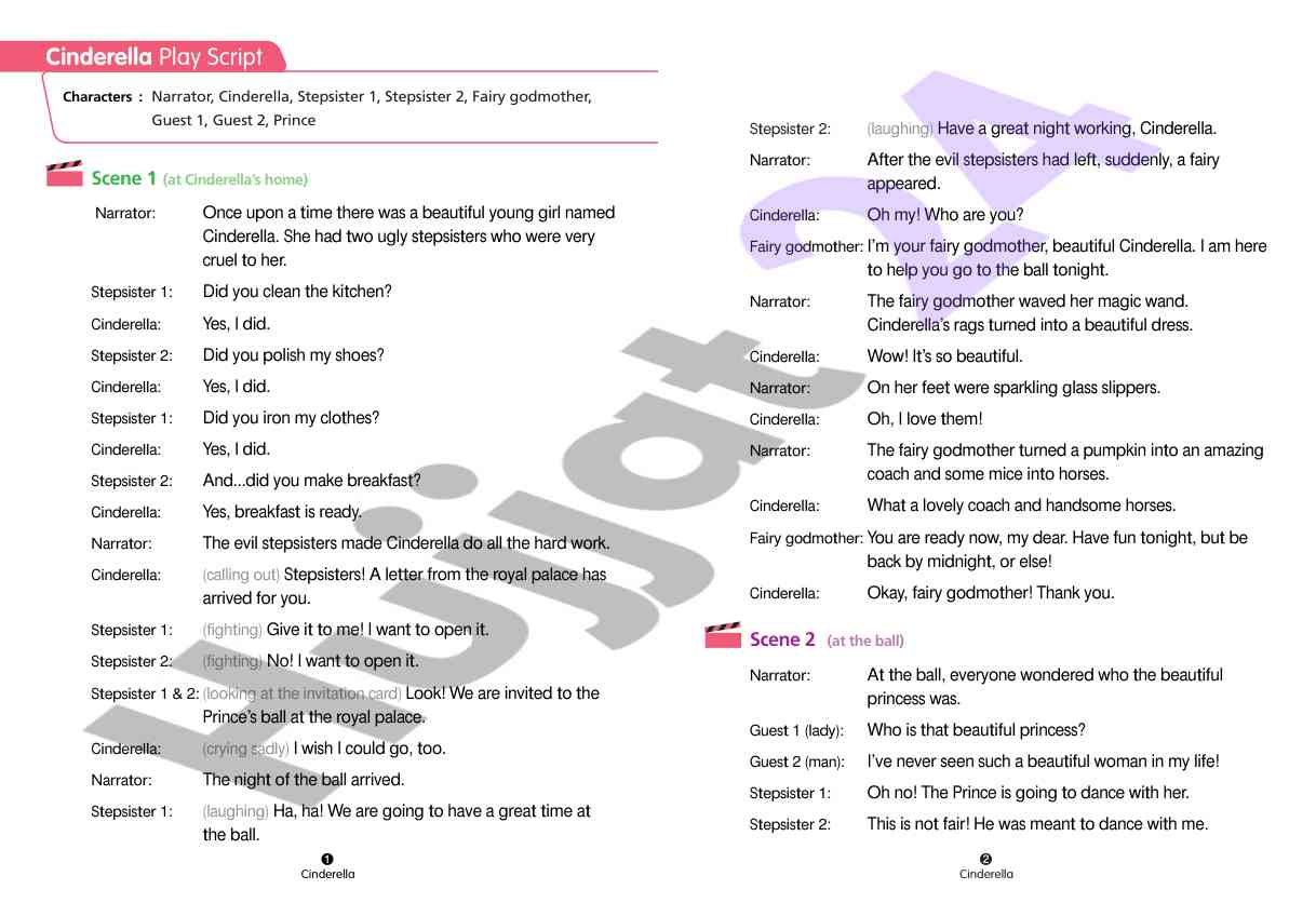 Cinderella fairy tale adaptation script