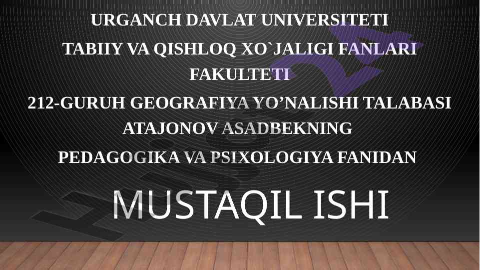Zamonaviy pedagogik texnologiyalar tashkil etish