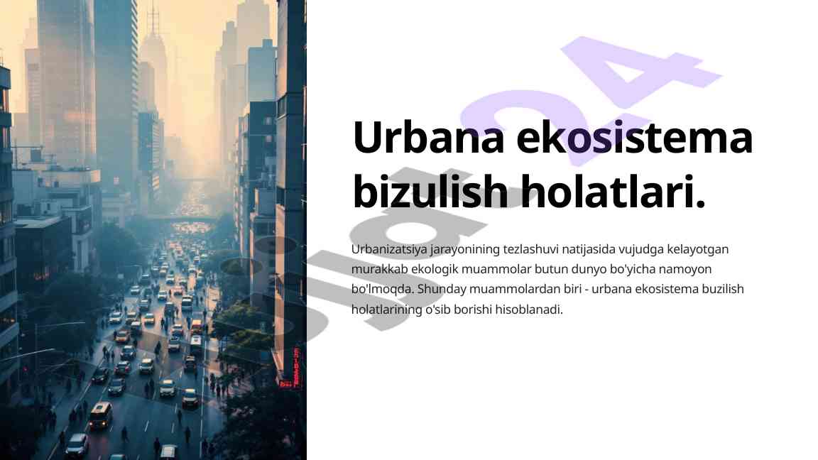 Urbana ekosistema buzilish holatlari tahlili