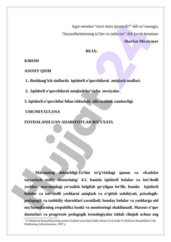 Iqtidorli O‘quvchilarni Aniqlash Usullari