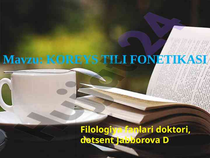 Koreys tili fonetikasi asoslari