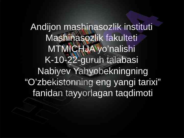Yuksak ma'naviyat yengilmas kuch taqdimoti