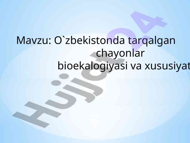 O`zbekistonda tarqalgan chayonlar bioekalogiyasi