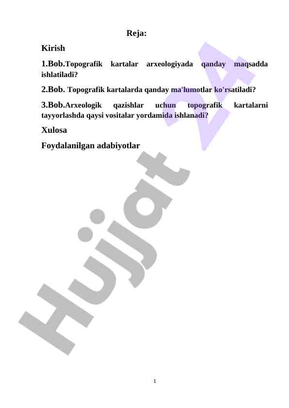 Topografik kartalar arxeologiyada asosiy vosita