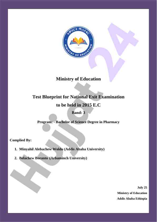 Test Blueprint Hujjatining Maqsadlari Va Ahmiyati