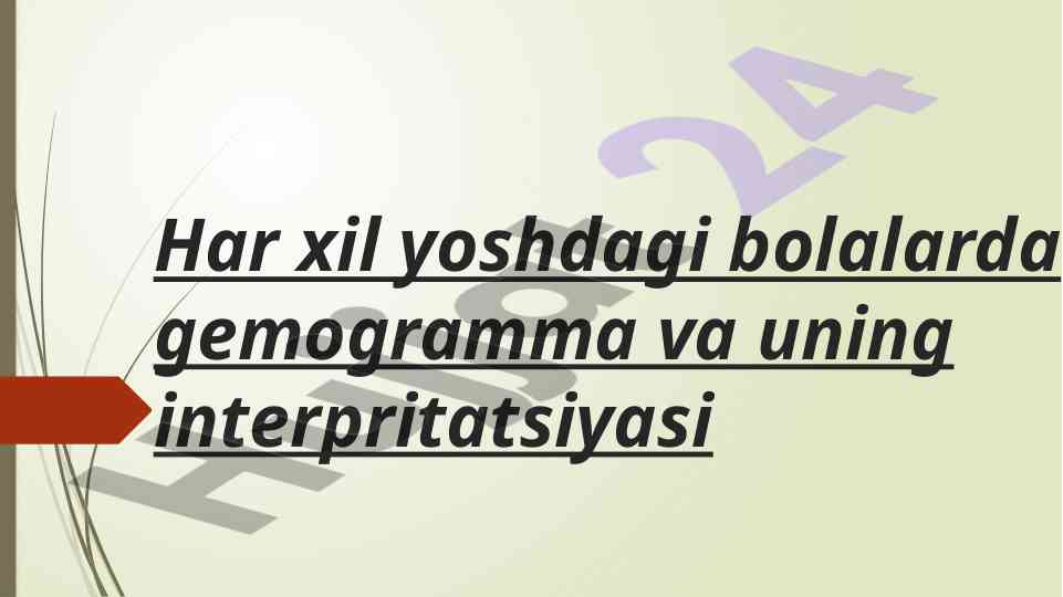Bolalarda gemogramma va interpritatsiya tadqiqoti