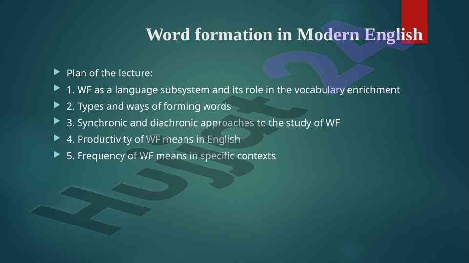 Word formation in modern english overview