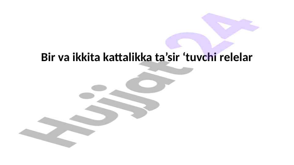 Tok relelari va elektromagnit oraliq relelar