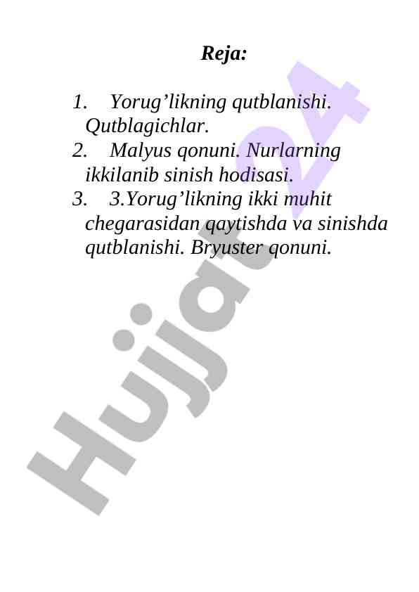 Yorug'lik qutblanishi va qutblagichlar