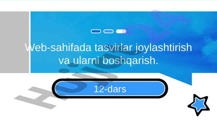Veb-sahifada tasvirlar joylashtirish va boshqarish