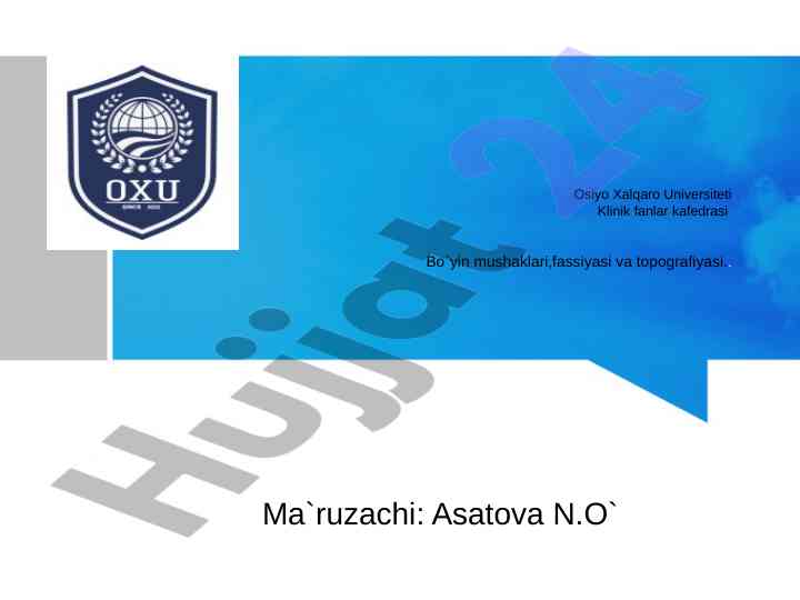 Bo'yin mushaklari fassiyasi va topografiyasi