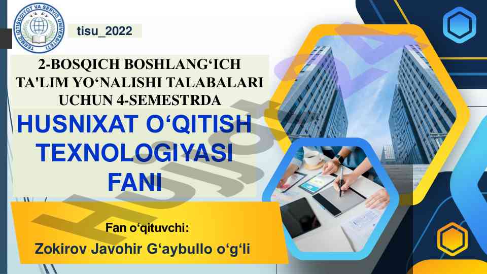 Husnixat o‘qitish texnologiyasi fan statistikasining tahlili