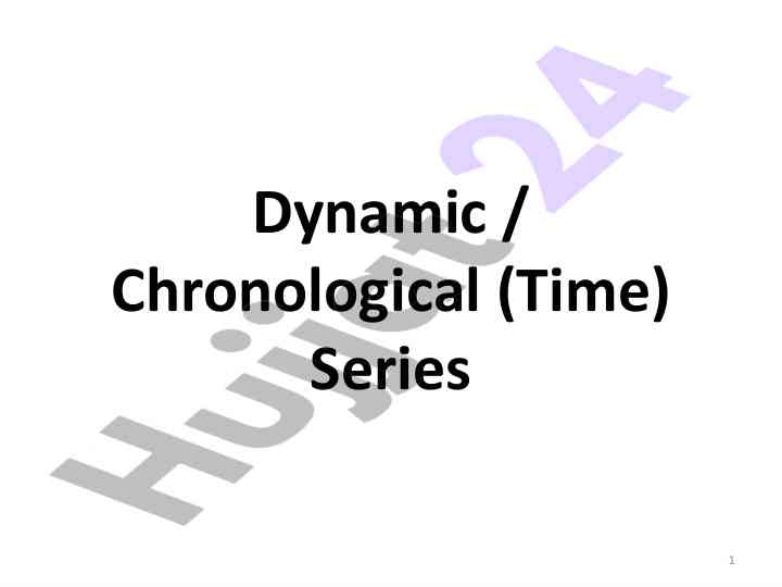 Dynamic series analysis in time series data