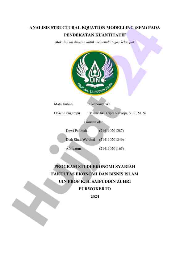 Analisis structural equation modelling pada pendekatan kuantitatif