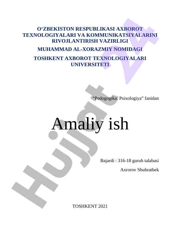 Psixologiya fani asosida shaxs qobiliyatlarini diagnosticasi