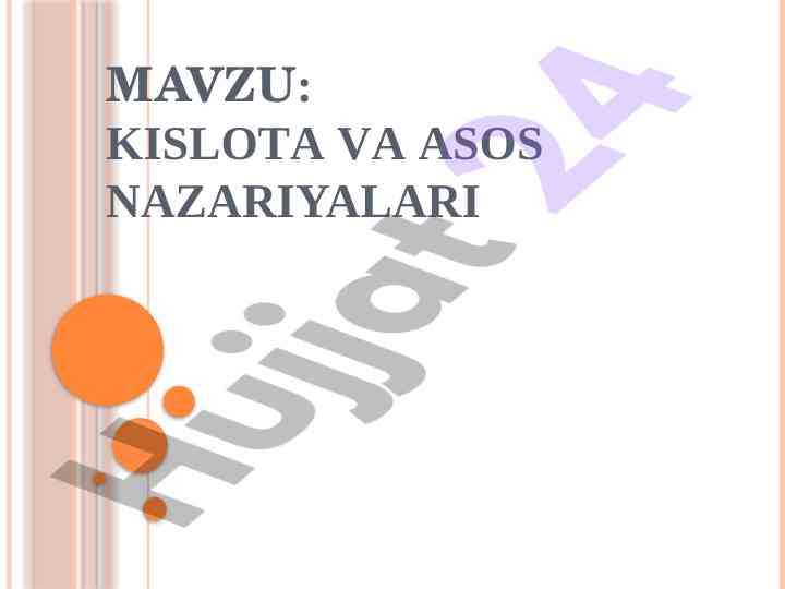 Kislota va asos nazariyalari tahlili
