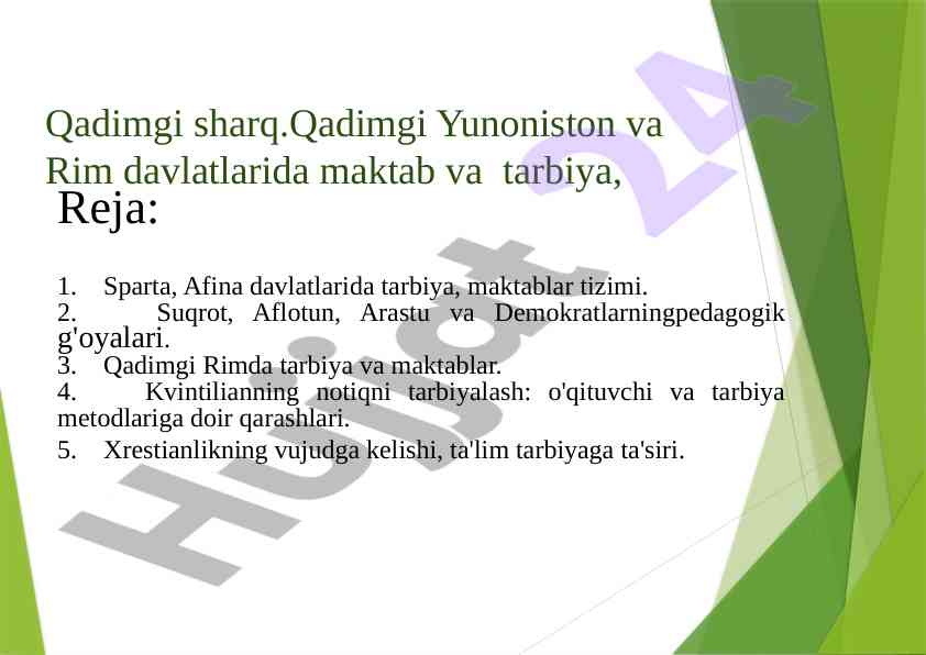 Qadimgi sharqda maktab va tarbiya tizimlari