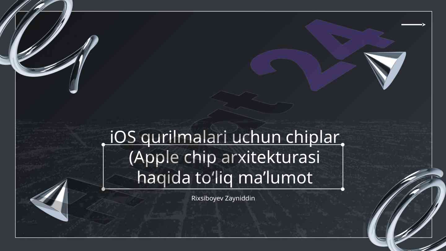 Apple chip arxitekturasi va energiya samaradorligi