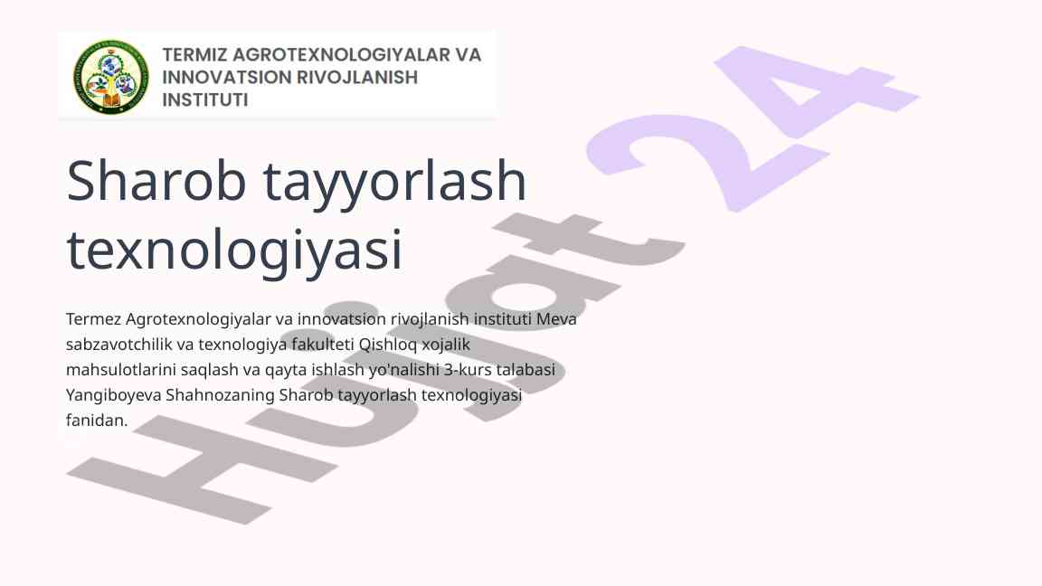 Sidr tayyorlash texnologiyasi va uning foydalari