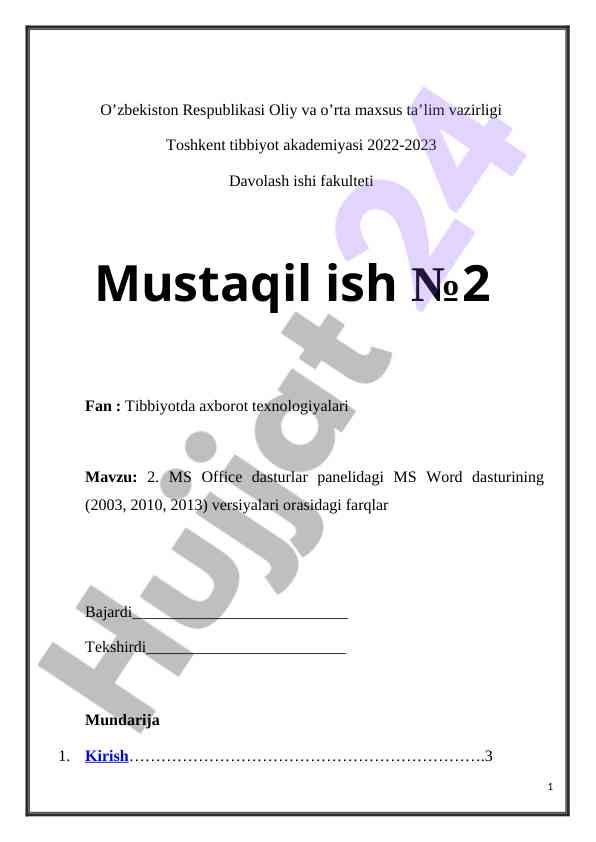 Microsoft word versiyalari farqlari tahlili