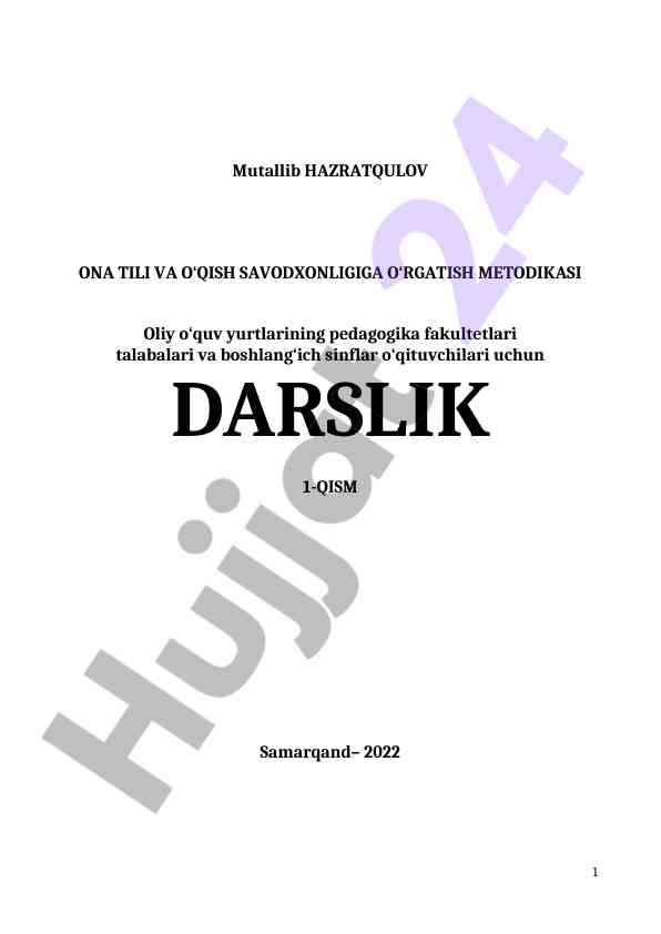 Ona tili va o‘qish savodxonligi metodikasi