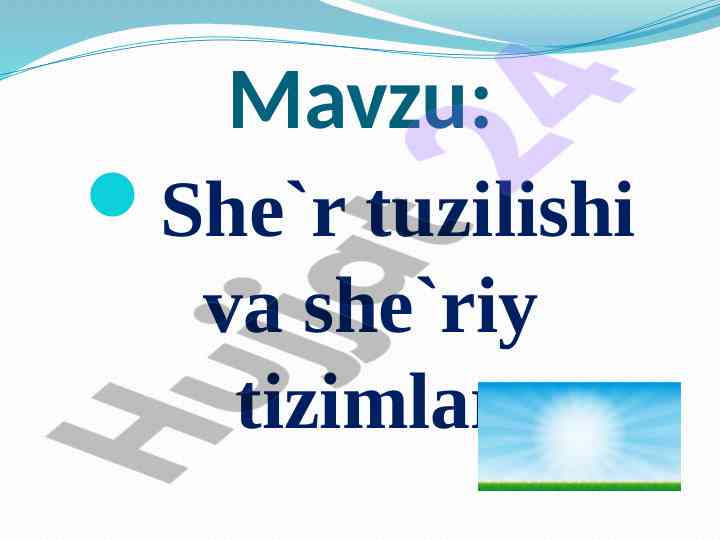 She'r tuzilishi va she'riy tizimlar haqida referat