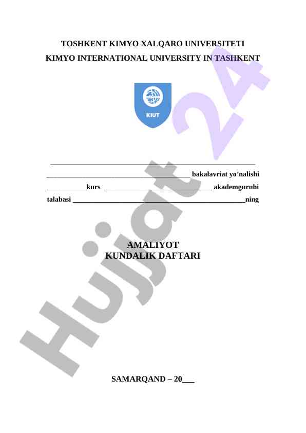 Amaliyot kundalik daftari asoslari va usullari