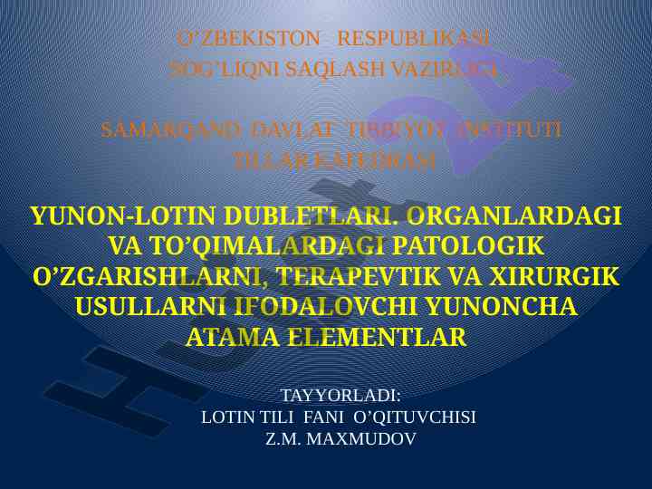 Yunon-lotin dubletlari va patologik o'zgarishlar