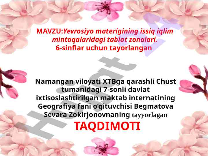 Subtropik mintaqaning tabiat zonalari
