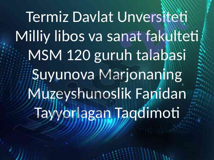 Oʻzbekistondagi yangi muzeylar taqdimoti