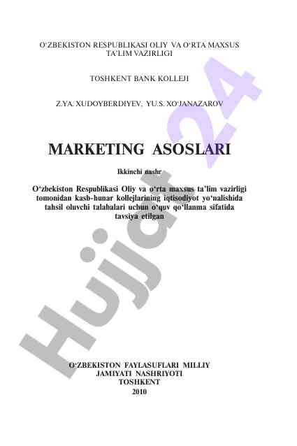 Marketing asoslari o‘quv qo‘llanmasi