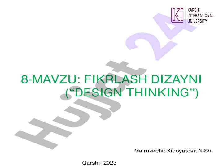Fikrlash dizayni: muammolarni hal qilish usuli