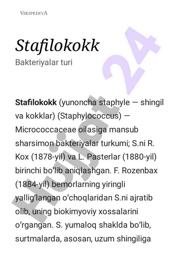 Stafilokokk bakteriyalar turi va ularning ta'siri