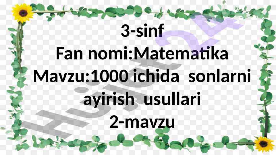 Sonlarni ayirish usullari 1000 ichida