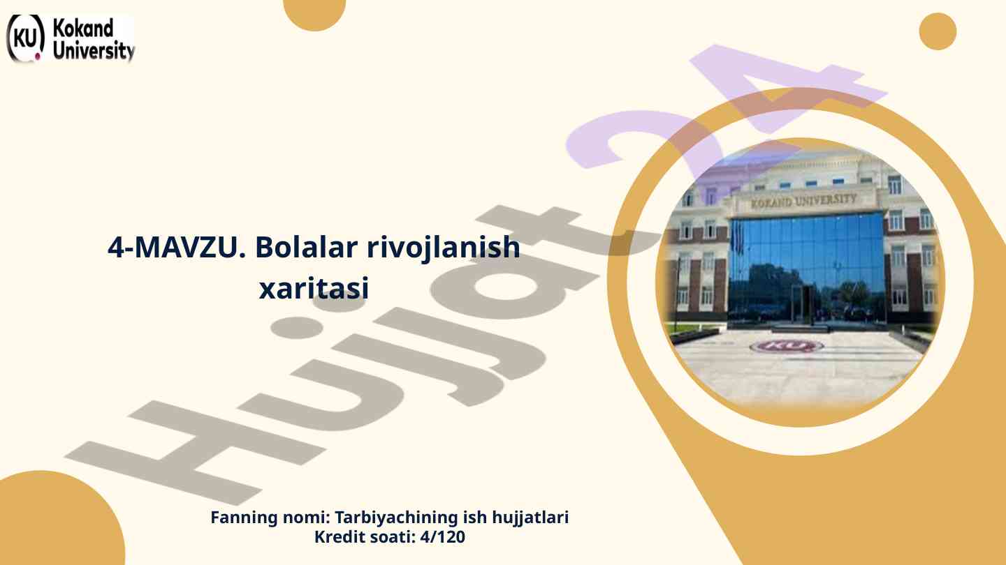 Bolalar rivojlanish xaritasining ahmiyati va usullari